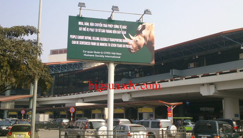 Quảng cáo bảo vệ Tê Giác - Sân bay Nội Bài - Bộ Nông Ngiệp và phát triển Nông Thôn